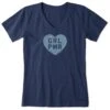 Women's Girl Power Heart Short Sleeve Vee