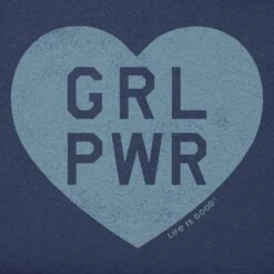 Women's Girl Power Heart Short Sleeve Vee -LIFE IS GOOD SHOP 159128 2