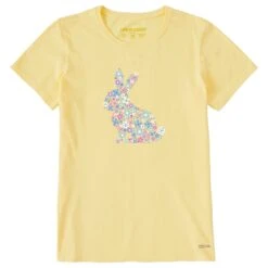 Women's Flower Bunny Short Sleeve Tee