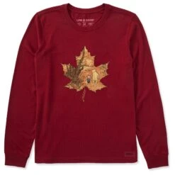 Women's Winnie & P Maple Leaf Long Sleeve Crusher Tee -LIFE IS GOOD SHOP 159478 1