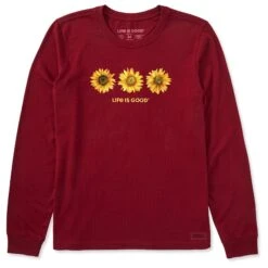 Women's 3 Sunflowers Long Sleeve Crusher Tee -LIFE IS GOOD SHOP 159482 1