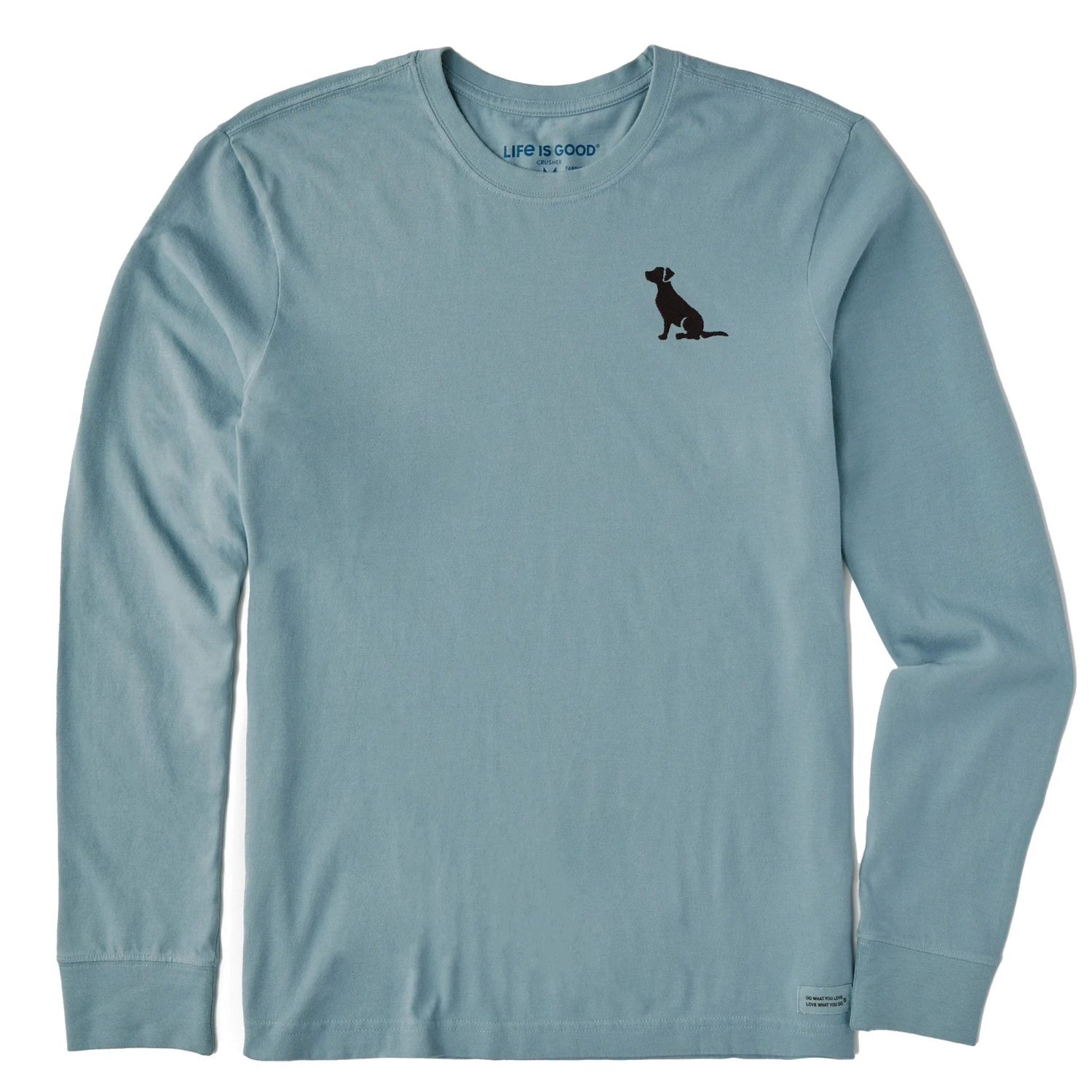 Men's Embroidered Sitting Dog Long Sleeve Crusher Tee 1 Men's Embroidered Sitting Dog Long Sleeve Crusher Tee