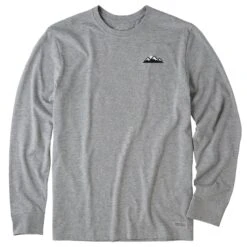 Men's Embroidered Mountains Long Sleeve Crusher Tee