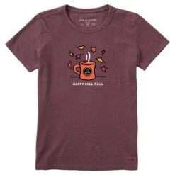 Women's Happy Fall Y'all Mug Short Sleeve Crusher Tee
