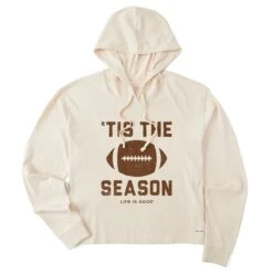Women's Tis The Football Season Crusher Boxy Hoodie
