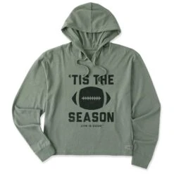 Women's Tis The Football Season Crusher Boxy Hoodie -LIFE IS GOOD SHOP 159844 1