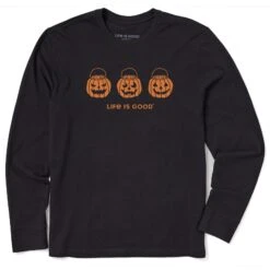 Men's Jack O Lantern Trio Long Sleeve Crusher Tee