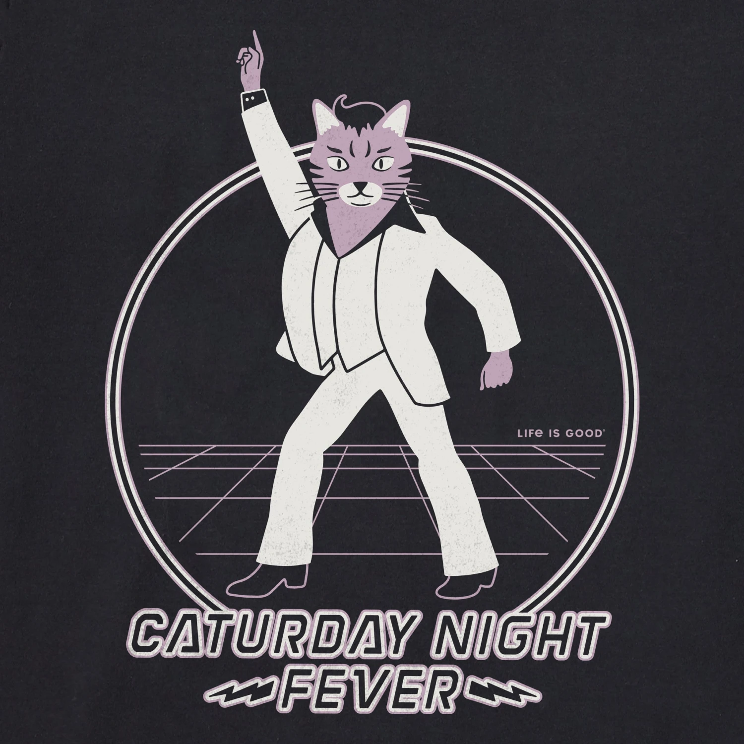 Men's Caturday Night Fever Dream Short Sleeve Tee 2 Men's Caturday Night Fever Dream Short Sleeve Tee - Image 2
