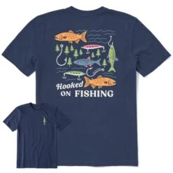 Men's Hooked On Fishing Short Sleeve Crusher-LITE Slim Fit Tee