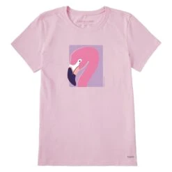 Women's Flamingo Face Short Sleeve Crusher Tee