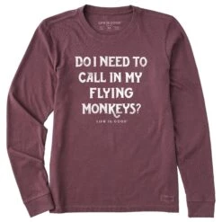 Women's FLYING MONKEY Long Sleeve Crusher Tee -LIFE IS GOOD SHOP 161935 1