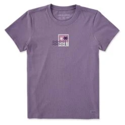 Women's Beach Stamp Short Sleeve Crusher Tee