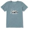 Women's Snowy Cabin In The Woods Short Sleeve Crusher Tee