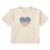Women's Star Spangled Heart Short Sleeve Crusher Boxy Tee