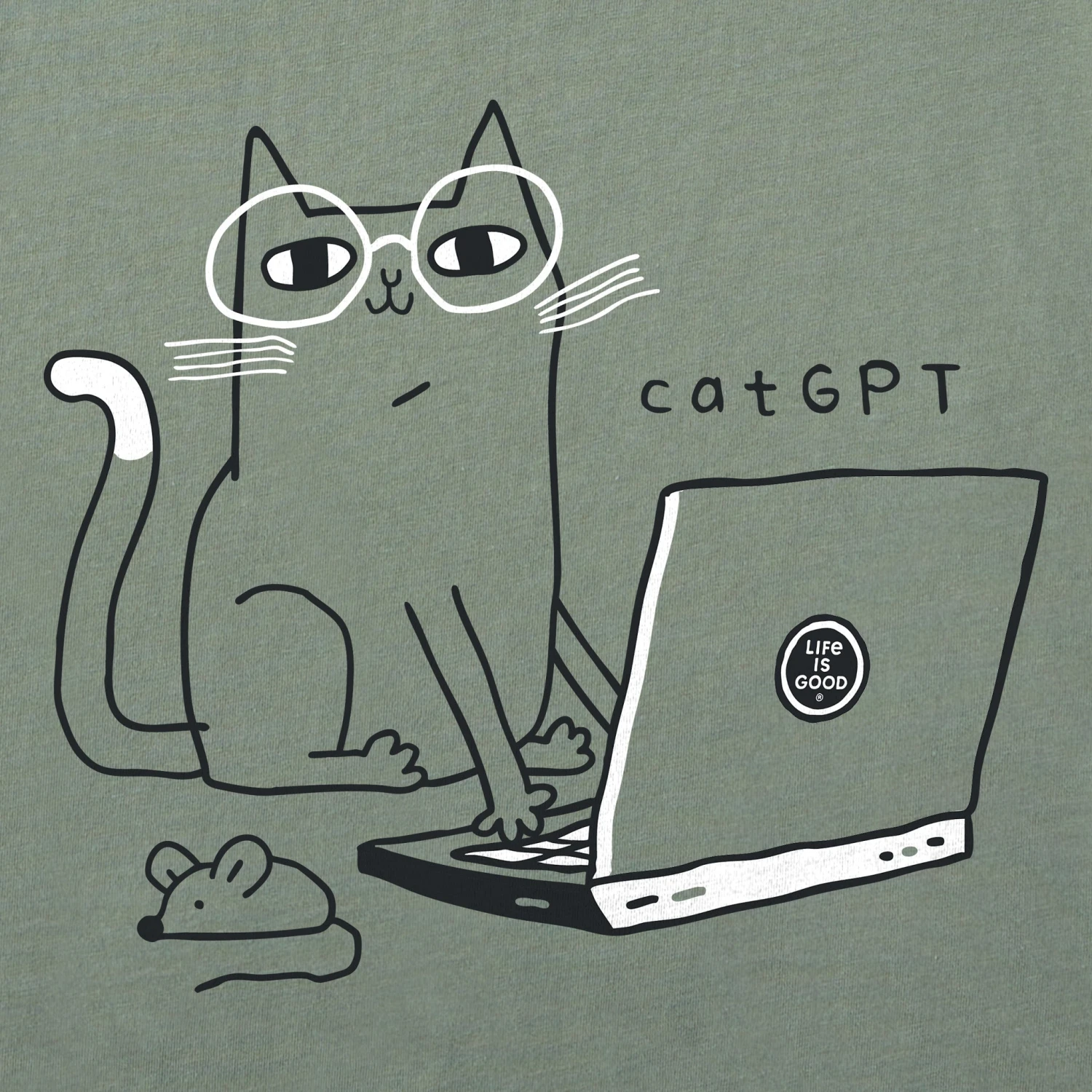 Men's CatGPT Laptop Short Sleeve Tee 2 Men's CatGPT Laptop Short Sleeve Tee - Image 2