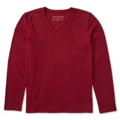 Women's Solid Long Sleeve Crusher Vee -LIFE IS GOOD SHOP 166821 1