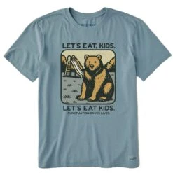 Men's Bert's Shirts Let's Eat Kids Short Sleeve Crusher Tee