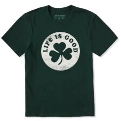 Men's Clover Coin Short Sleeve Crusher Tee -LIFE IS GOOD SHOP 167727 1