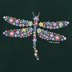 Women's Dragonfly Flowers Short Sleeve Tee -LIFE IS GOOD SHOP 167798 2