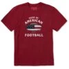 Men's Good Ol' American Flag Football Short Sleeve Crusher Tee