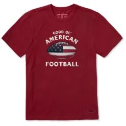 Men's Good Ol' American Flag Football Short Sleeve Crusher Tee