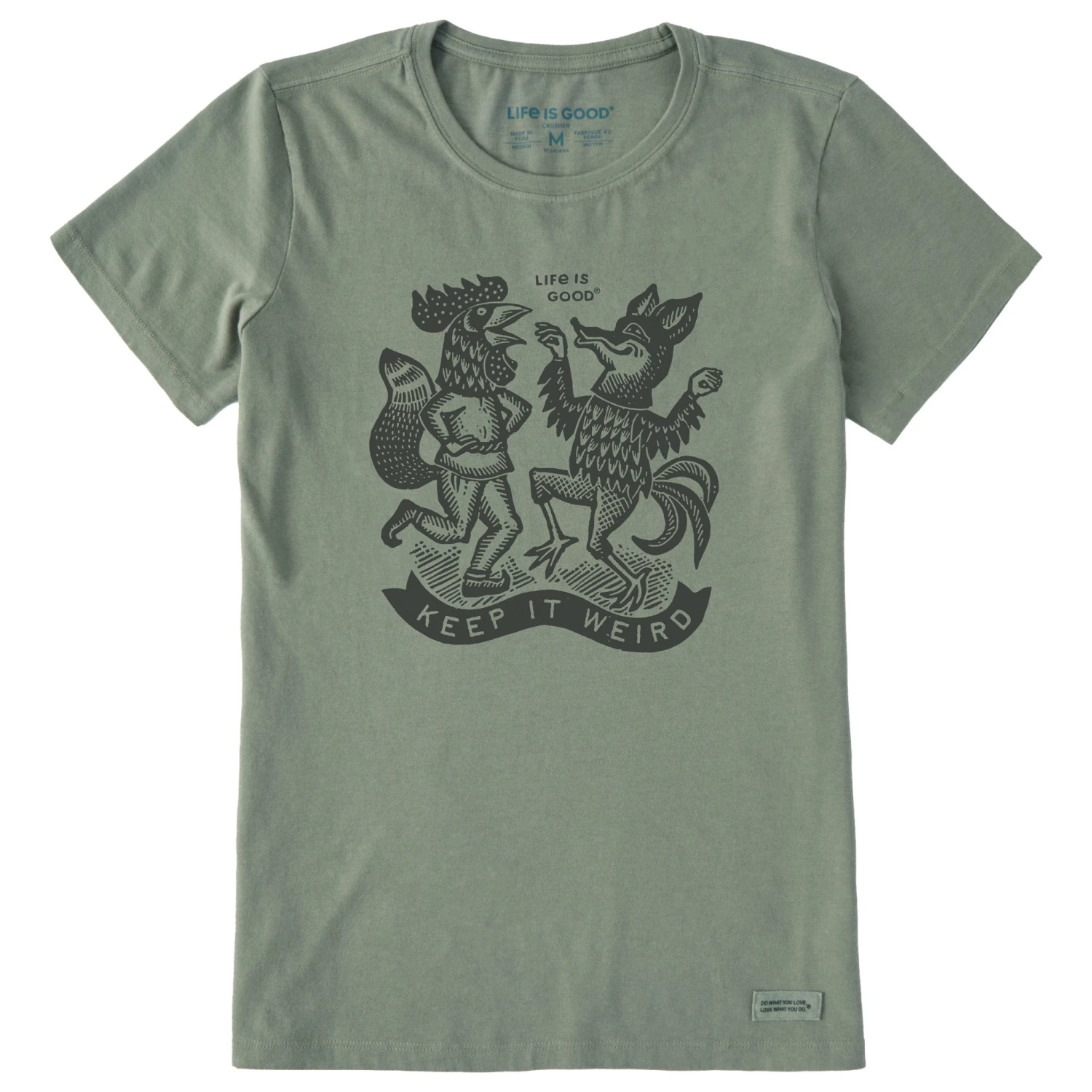 Women's Keep It Weird Chicken Fox Short Sleeve Crusher Tee 1 Women's Keep It Weird Chicken Fox Short Sleeve Crusher Tee