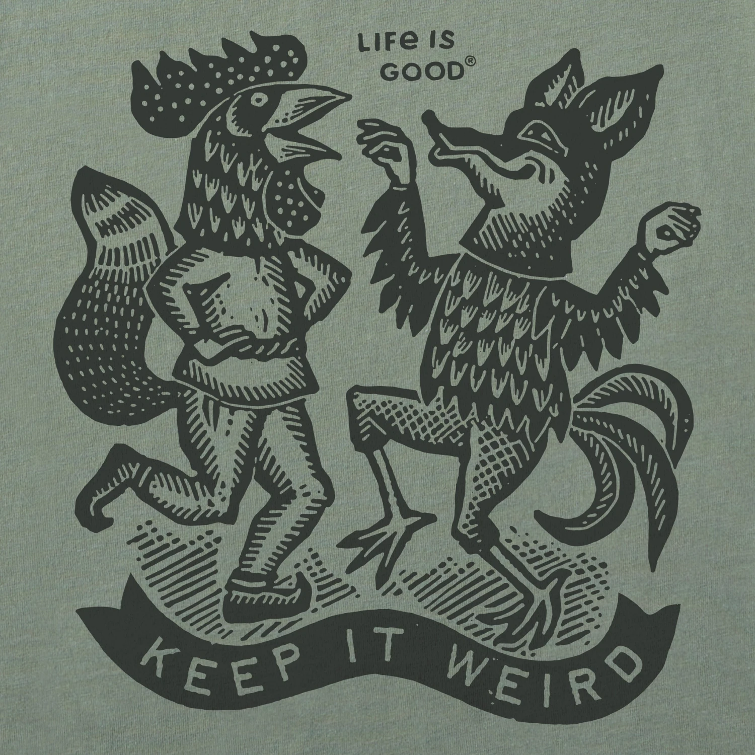 Women's Keep It Weird Chicken Fox Short Sleeve Crusher Tee 2 Women's Keep It Weird Chicken Fox Short Sleeve Crusher Tee - Image 2