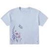 Women's Wildflower Butterfly Garden Short Sleeve Crusher Boxy Tee