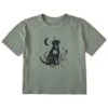 Women's Floral Celestial Dog Short Sleeve Crusher Boxy Tee
