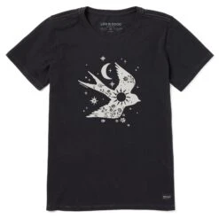 Women's Floral Celestial Sparrow Short Sleeve Crusher Tee