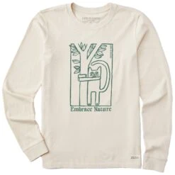 Women's Embrace Nature Cat Long Sleeve Crusher Tee -LIFE IS GOOD SHOP 172680 1