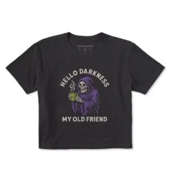 Women's Hello Darkness Reaper Short Sleeve Crusher Boxy Tee