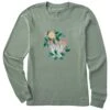 Women's Floral Basketball Long Sleeve Crusher Tee