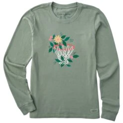 Women's Floral Basketball Long Sleeve Crusher Tee