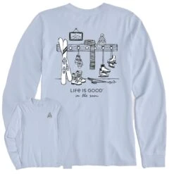 Women's Life Is Good In The Snow Long Sleeve Crusher Tee