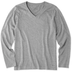 Women's Solid Long Sleeve Crusher Vee -LIFE IS GOOD SHOP 56976 1
