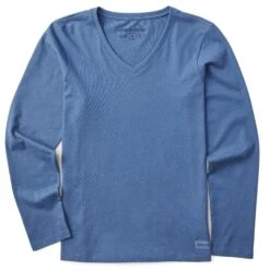 Women's Solid Long Sleeve Crusher Vee -LIFE IS GOOD SHOP 64599 1