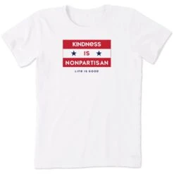 Women's Kindness Is Nonpartisan Short Sleeve Crusher Tee