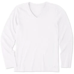 Women's Solid Long Sleeve Crusher Vee -LIFE IS GOOD SHOP 73976 1