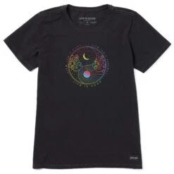 Women's Tie Dye Day And Night Short Sleeve Crusher Tee