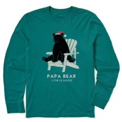 Men's Holiday Adirondack Papa Bear Long Sleeve Crusher Tee -LIFE IS GOOD SHOP 80813 1