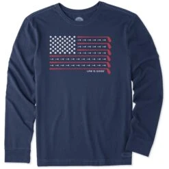 Men's Golf Flag Long Sleeve Crusher Tee -LIFE IS GOOD SHOP 84342 1