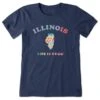 Women's Tie Dye Illinois Short Sleeve Crusher Tee