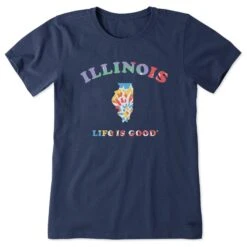 Women's Tie Dye Illinois Short Sleeve Crusher Tee