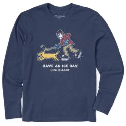 Men's Jake And Rocket Ice Skating Long Sleeve Crusher Tee -LIFE IS GOOD SHOP 85609 1