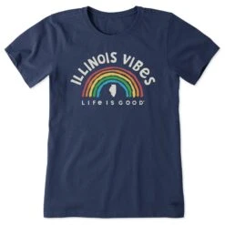 Women's Illinois Rainbow Vibes Short Sleeve Crusher Tee