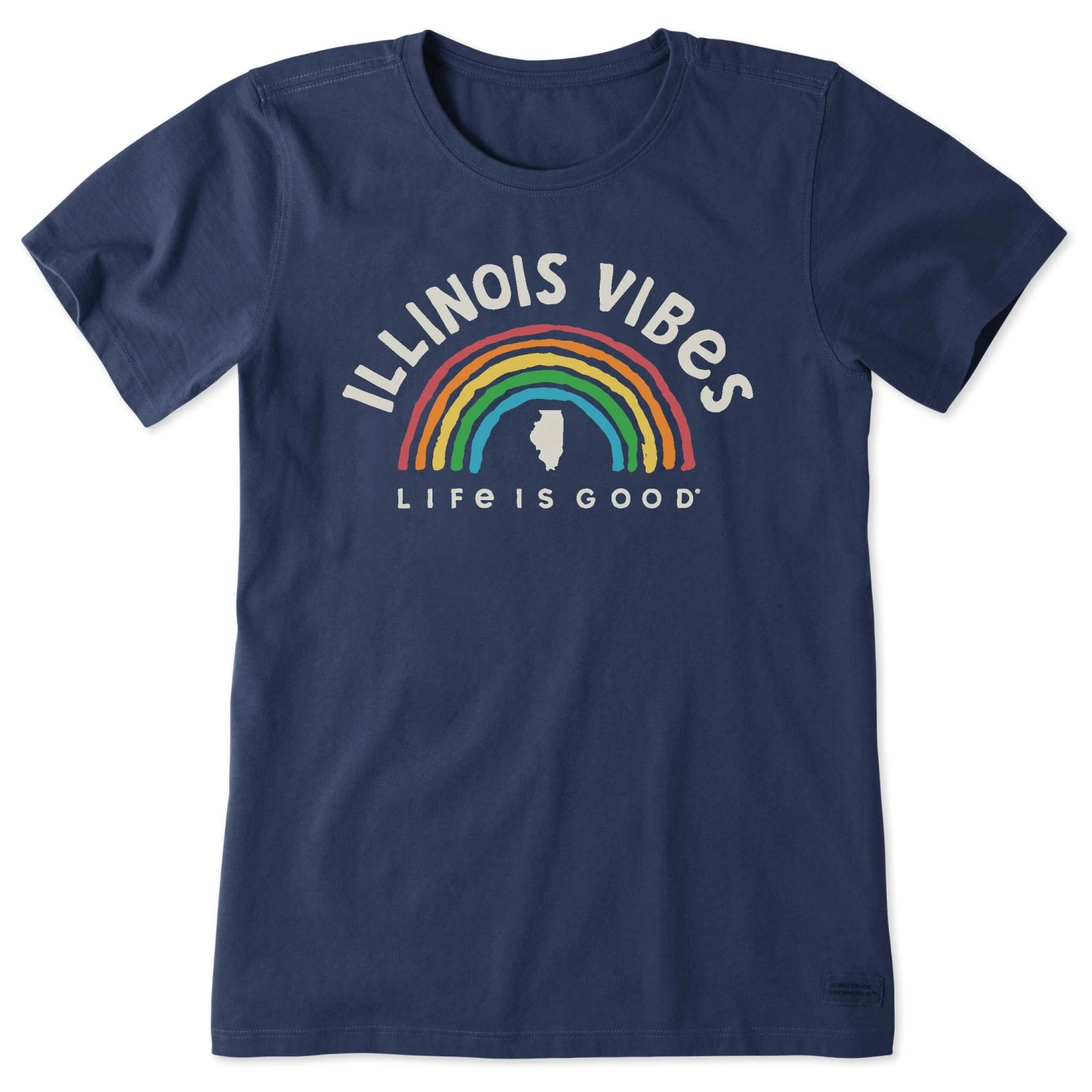 Women's Illinois Rainbow Vibes Short Sleeve Crusher Tee 1 Women's Illinois Rainbow Vibes Short Sleeve Crusher Tee