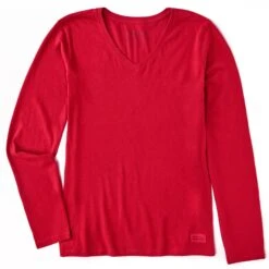 Women's Solid Long Sleeve Crusher Vee -LIFE IS GOOD SHOP 86968 1
