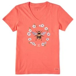Women's Flowerbee Short Sleeve Vee -LIFE IS GOOD SHOP 87083 1 db5ea150 5992 49bd a0d6 9dbfc260f106