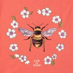 Women's Flowerbee Short Sleeve Vee -LIFE IS GOOD SHOP 87083 2